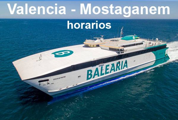Horarios del ferry Valencia Mostaganem